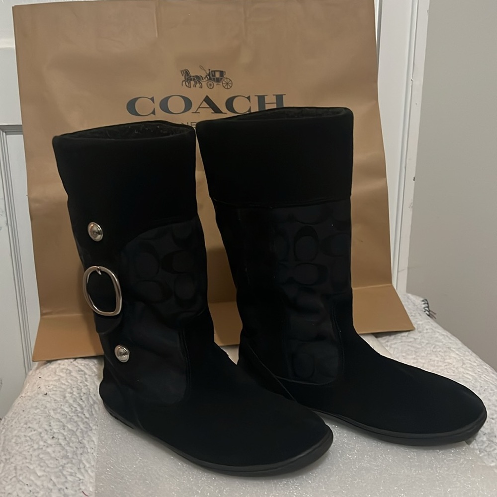 Pre Owned Coach Black Logo C Casual Woman’s boots Size 7.5